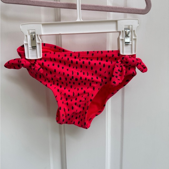 NWOT Okie Dokie 2T Girls Chic Red Bikini Bottom with Black Dots - Picture 1 of 4